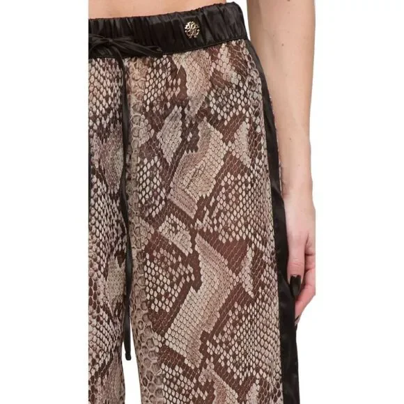Roberto Cavalli  Phyton Printed Chiffon Palazzo Pants- - Picture 5 of 5